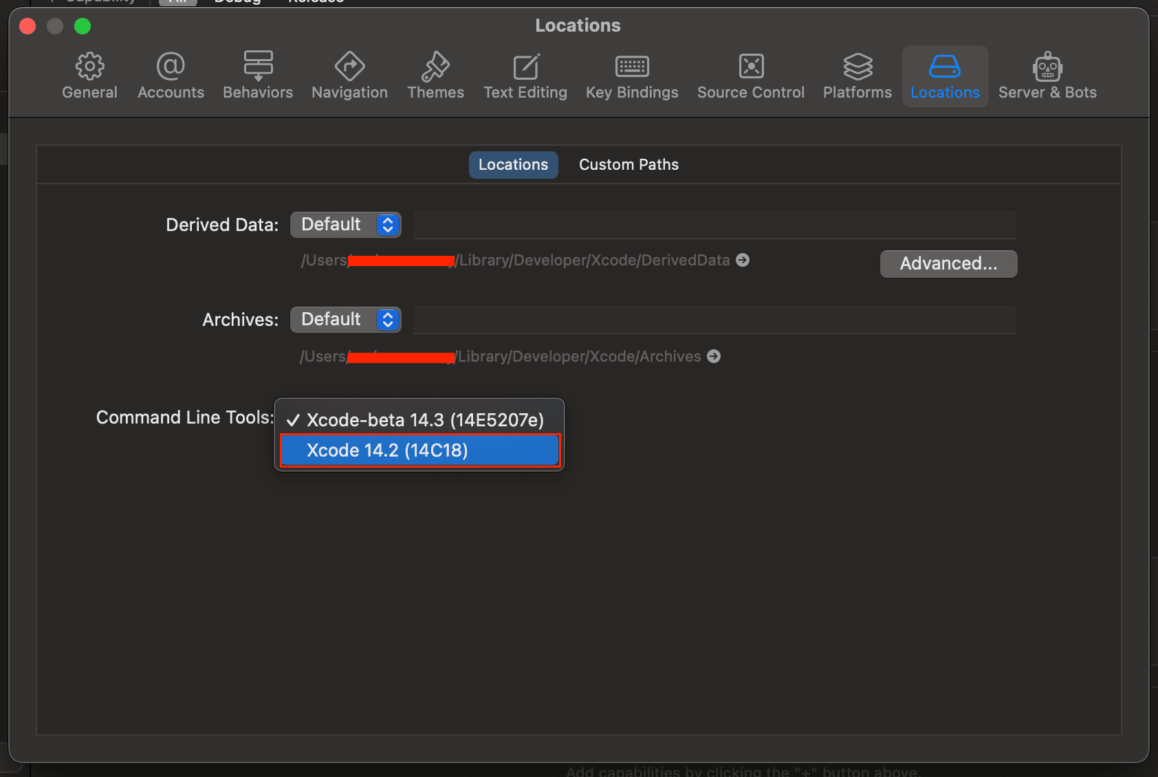 修改 Xcode Command Line Tools